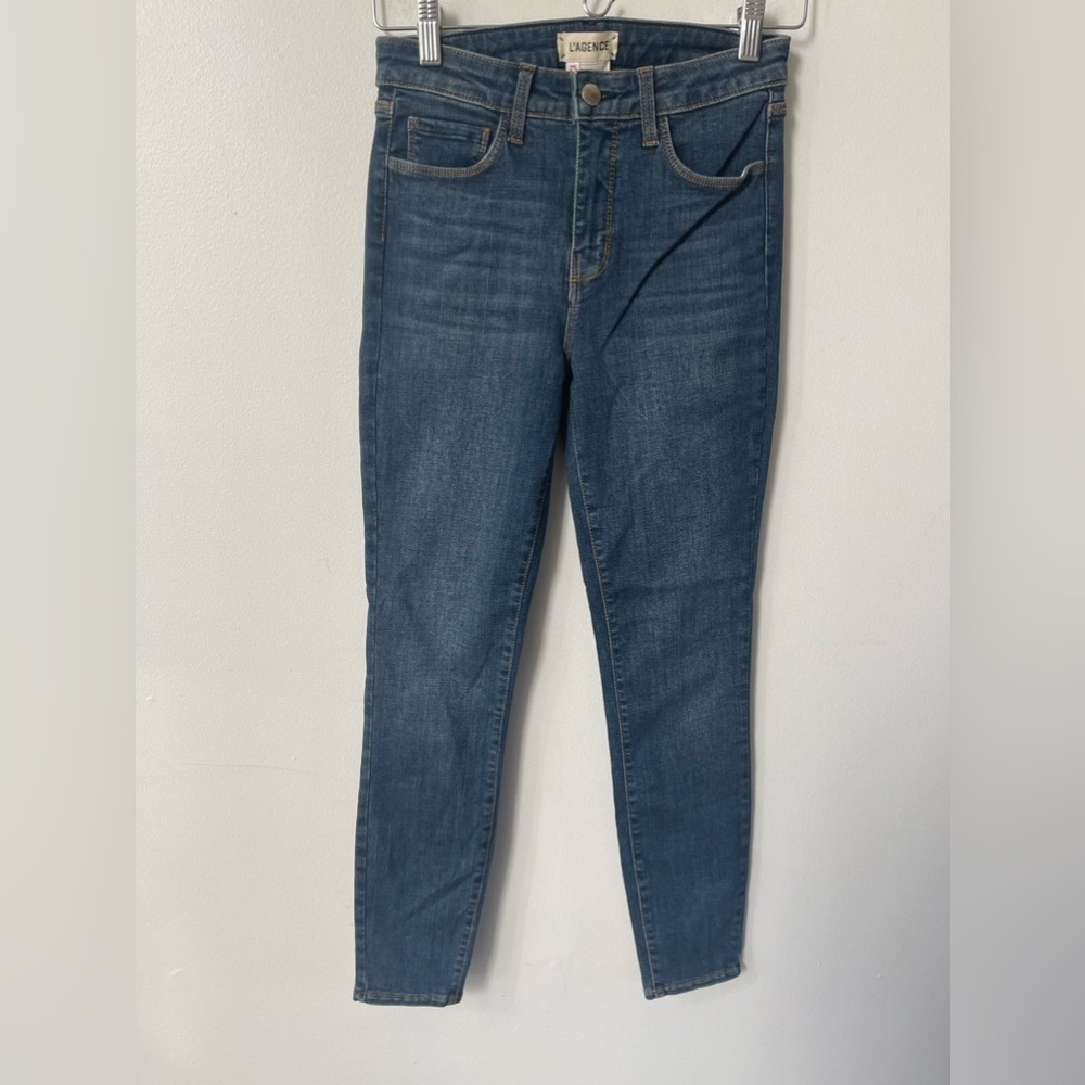 L’Agence NWT Womens Skinny Margot Size 25 High Rise Dark Wash Jeans